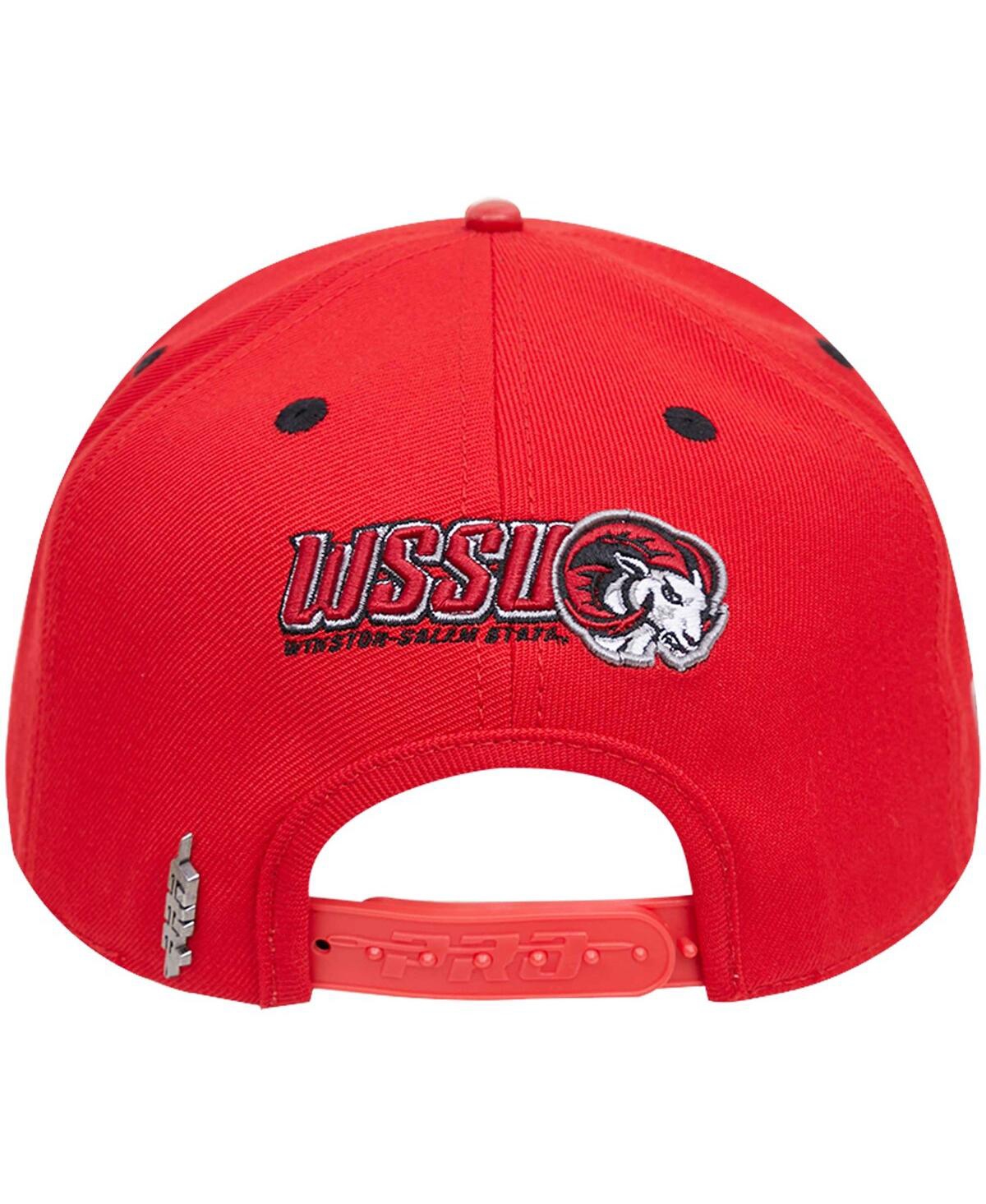 PRO STANDARD MEN'S PRO STANDARD RED WINSTON SALEM RAMS EVERGREEN MASCOT SNAPBACK HAT 