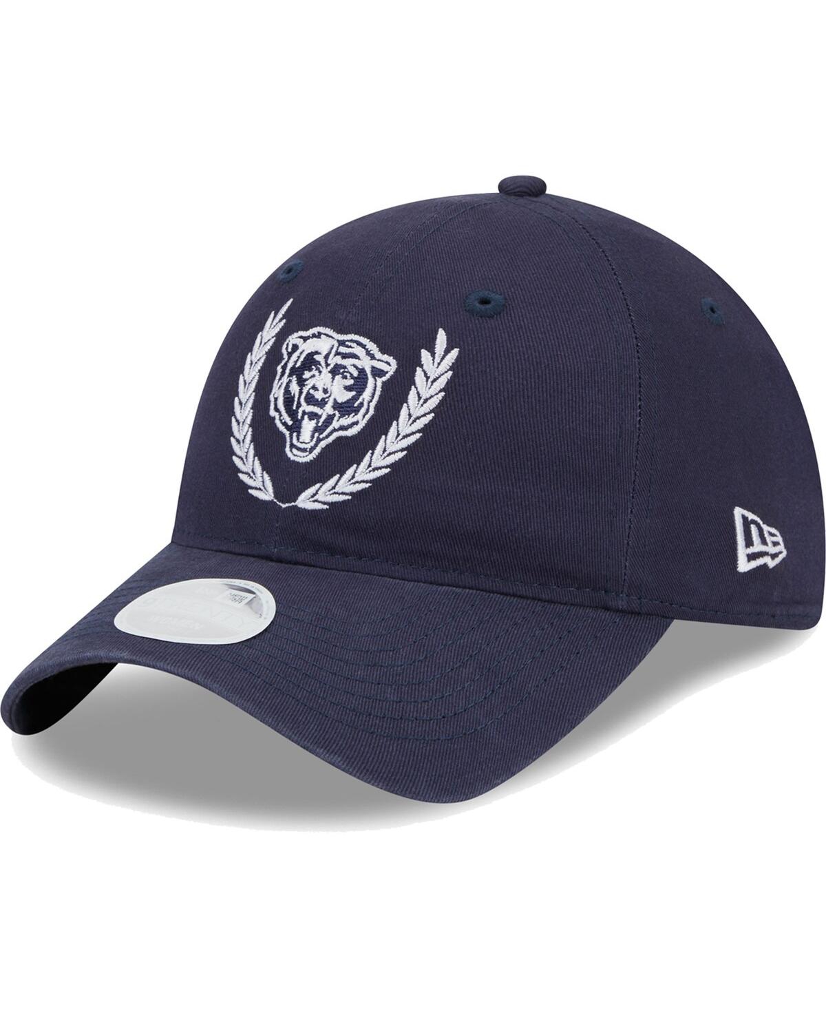 New Era Navy Chicago Bears Leaves 9twenty Adjustable Hat In Navy