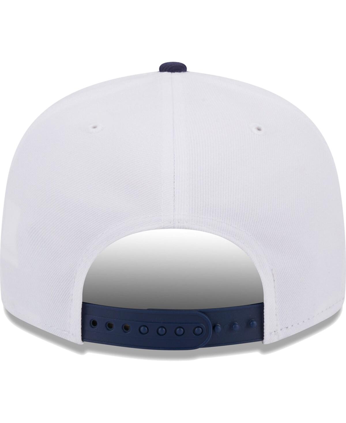 New Era Men's  White, Navy Chicago White Sox Crest 9fifty Snapback Hat In White,navy