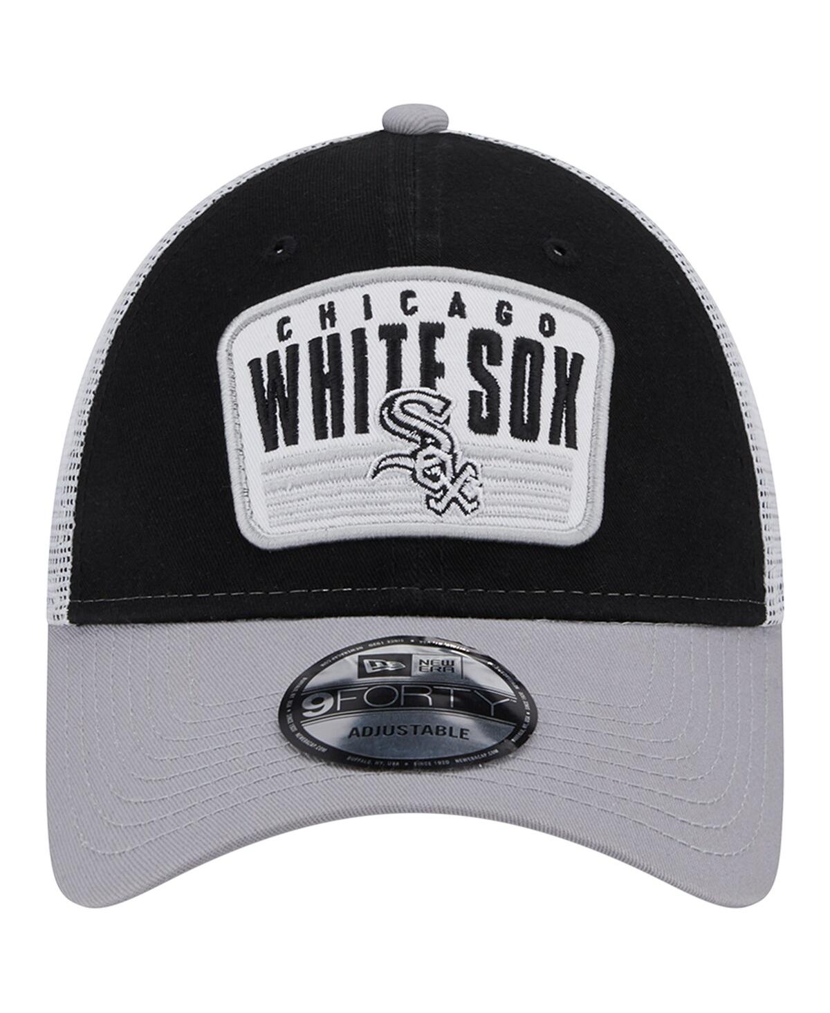 New Era Black Chicago White Sox Two-tone Patch 9forty Snapback Hat In Black