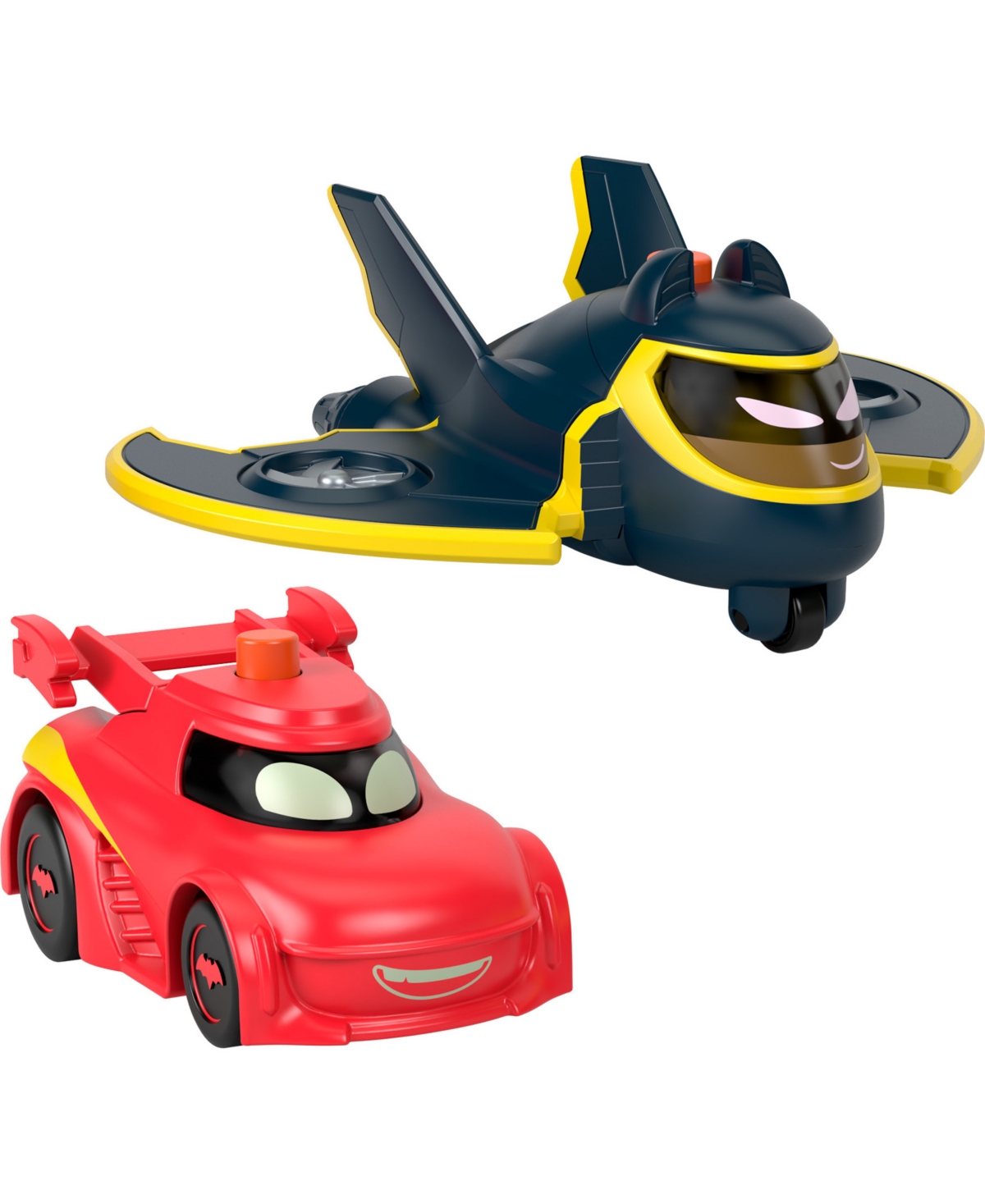 Batwheels Kids' Fisher-price Dc Light-up Toy Cars, Redbird And Batwing, 2-piece Preschool Toys Set In Multi-color