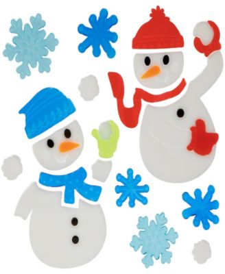 Double Sided Christmas Gel Window Clings, Set of 6