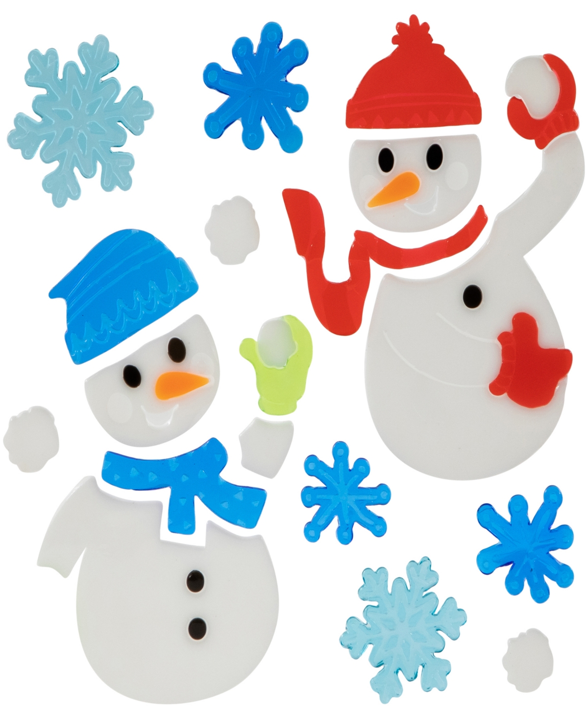 Northlight Double Sided Christmas Gel Window Clings, Set of 6