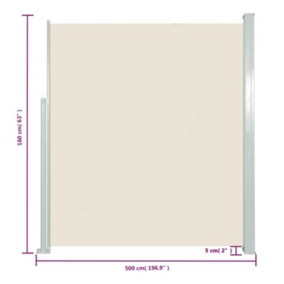 Retractable Side Awning 63"x196.9" Cream