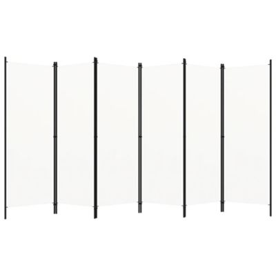 6-Panel Room Divider White 118.1"x70.9"