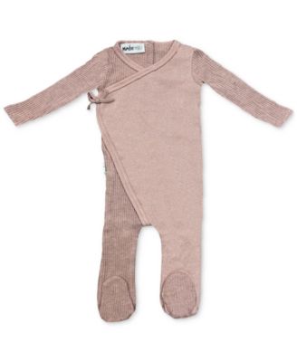 Maniere - Baby Girls Wrap Footed Coveralls