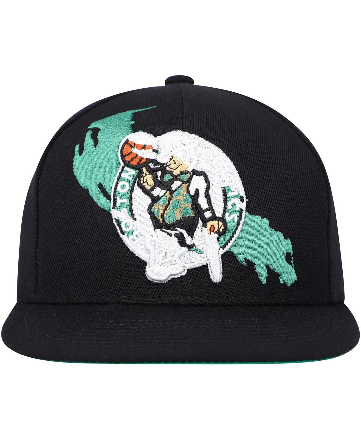 Men's Mitchell & NessBoston Celtics Paint By Numbers Snapback Hat - Black