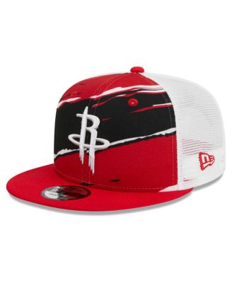 Men's New Era Red, White Houston Rockets Tear Trucker 9FIFTY Adjustable ...