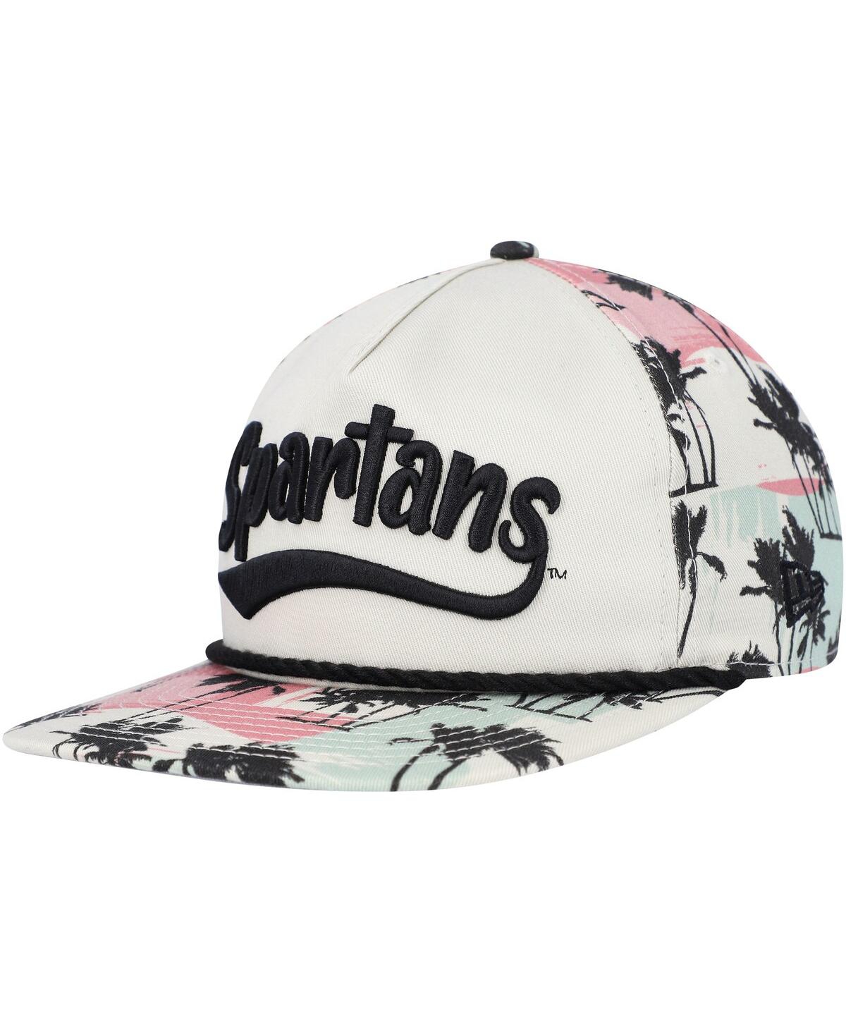 NEW ERA MEN'S NEW ERA CREAM MICHIGAN STATE SPARTANS HIGH TIDE GOLFER SNAPBACK HAT 
