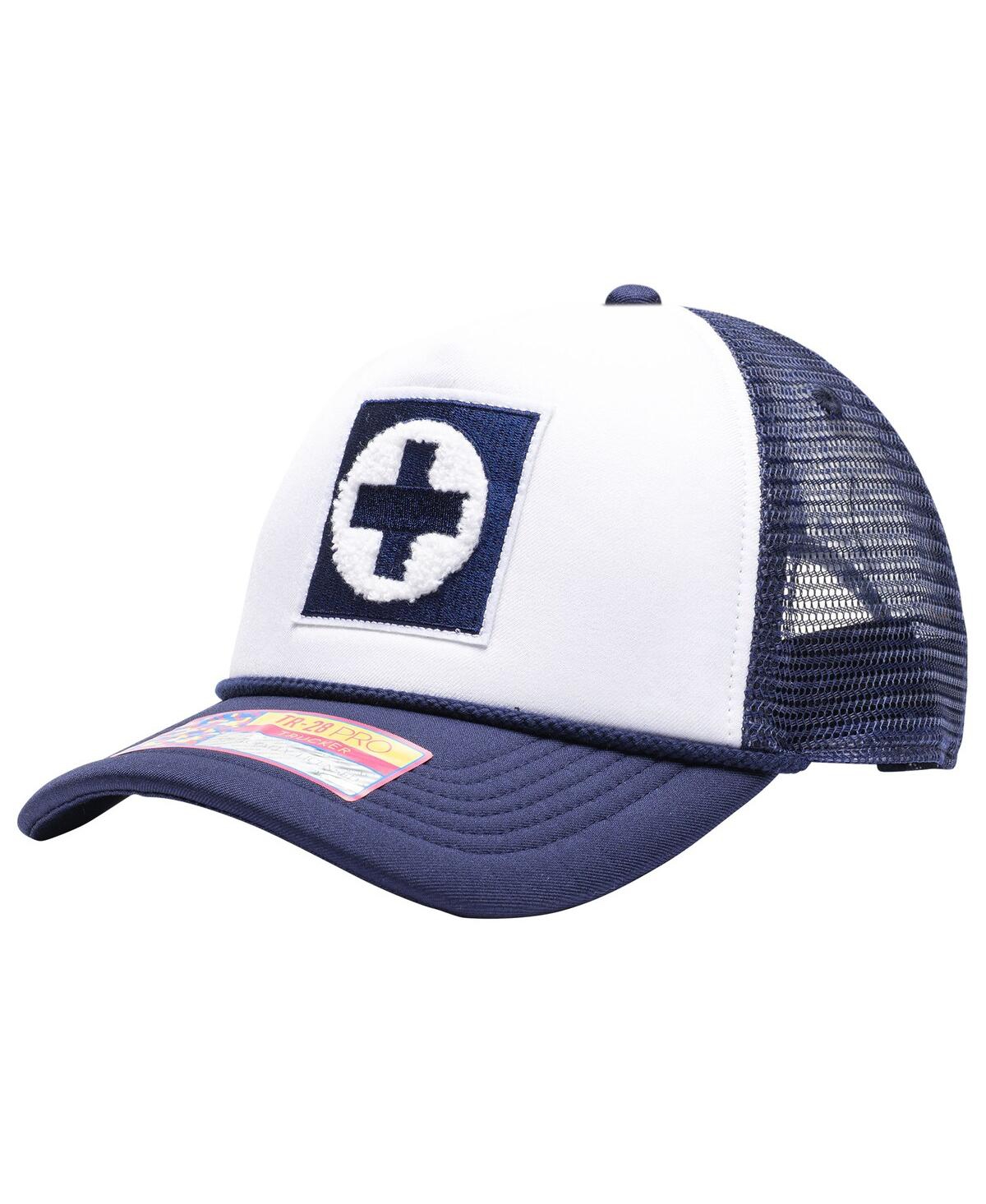 Shop Fan Ink Men's White Cruz Azul Scout Trucker Snapback Hat