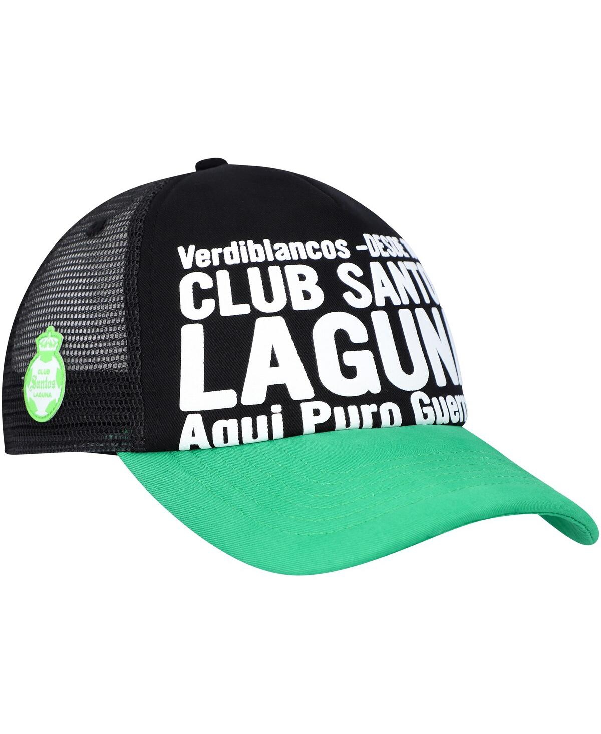 Fan Ink Men's Black Santos Fc Club Gold Adjustable Hat