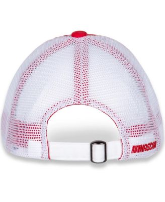Women's Red, White Harrison Burton Name and Number Adjustable Hat