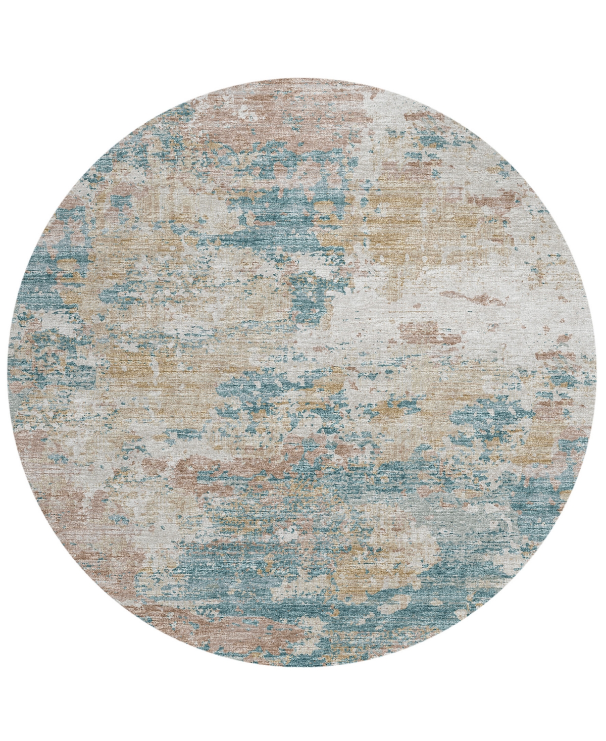 Addison Accord Outdoor Washable AAC34 8' x 8' Round Area Rug - Teal