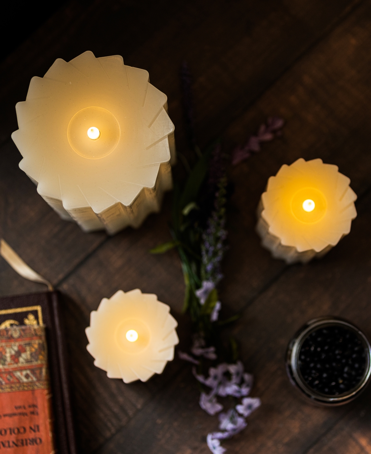 Seasonal Sutton Fluted Motion Flameless Candle 4 x 10