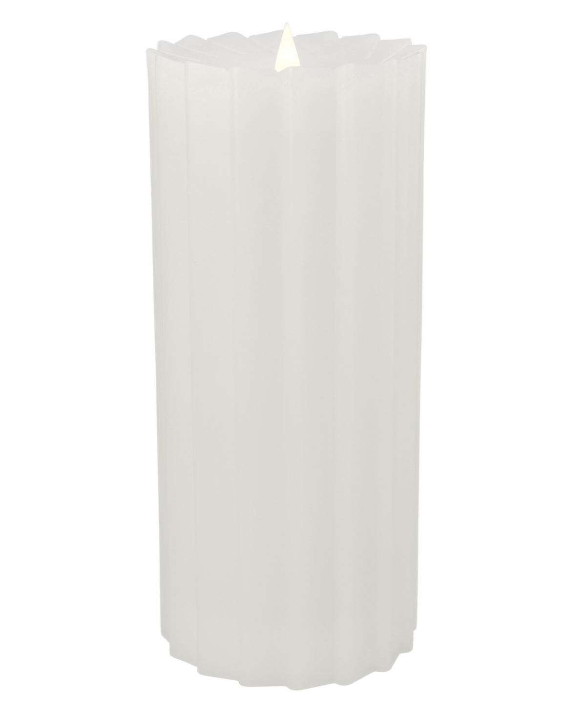 Seasonal Sutton Fluted Motion Flameless Candle 4 X 10 In White