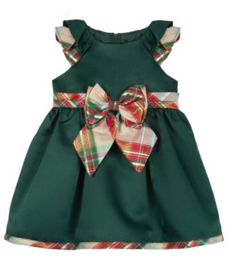 Rare Editions Baby Girls Satin and Plaid Social Dress Macy s