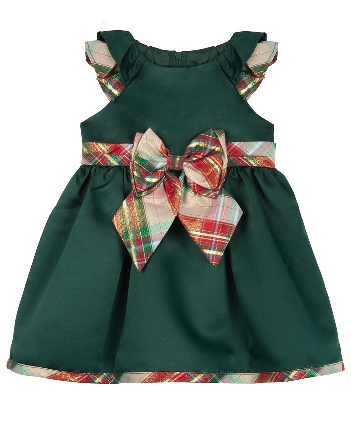Baby Girls Satin and Plaid Social Dress