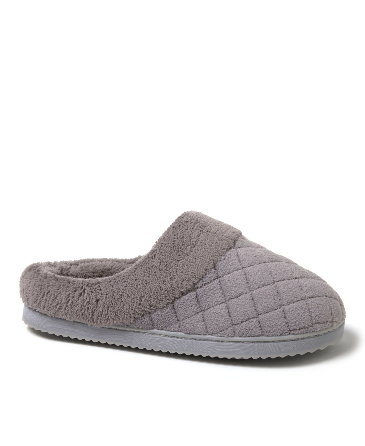 Shop Dearfoams Women's Libby Quilted Terry Clog Slippers In Medium Gray