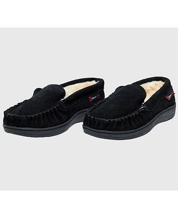 Alpine swiss yukon mens discount suede shearling moccasin slippers