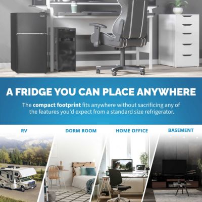 3.1 Cu. Ft. Compact Mini Refrigerator with Freezer in Black