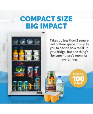 100 Can Beverage Fridge in Stainless Steel