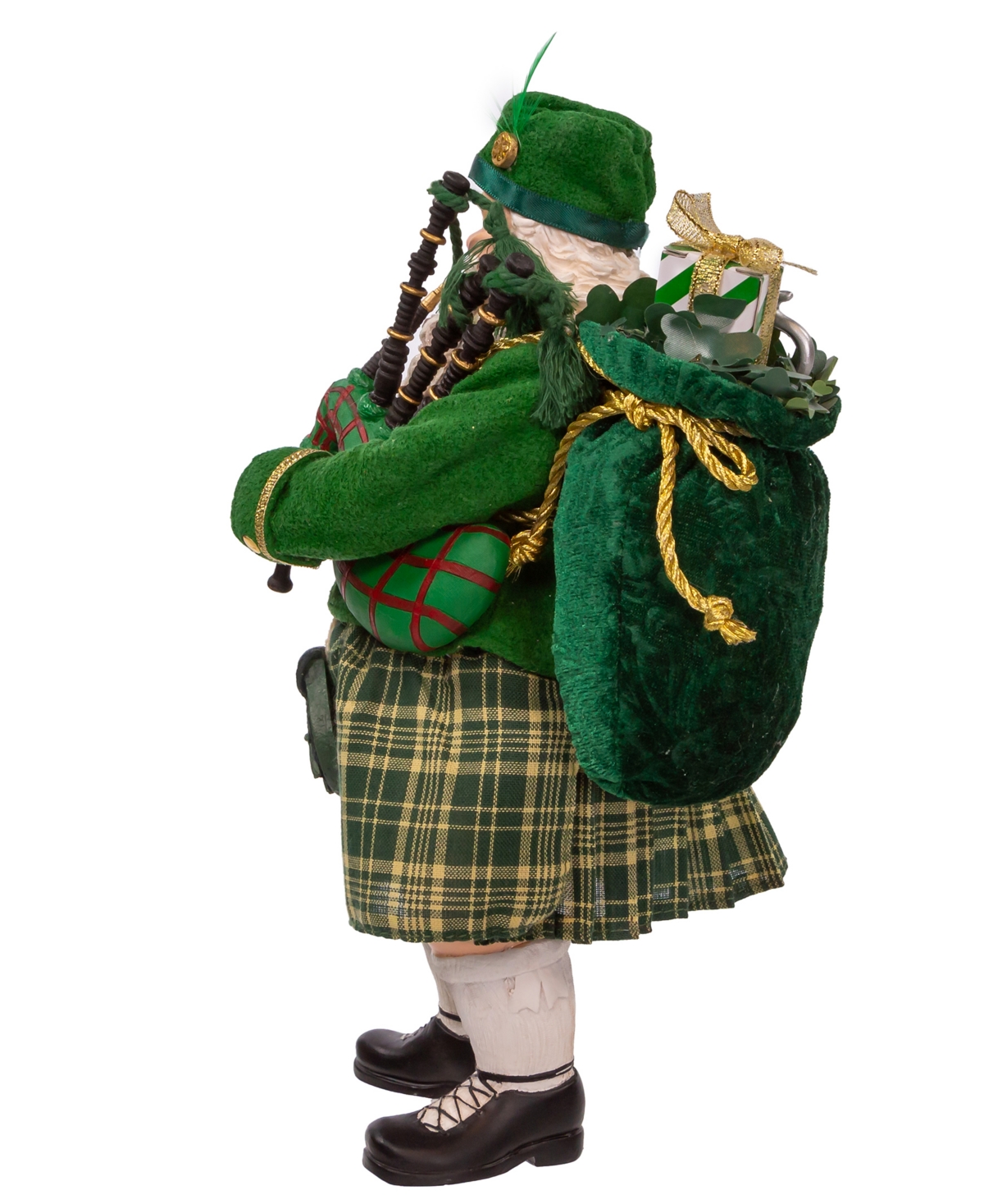 Kurt Adler 10.5" Fabriche Musical Irish Bagpiper Santa