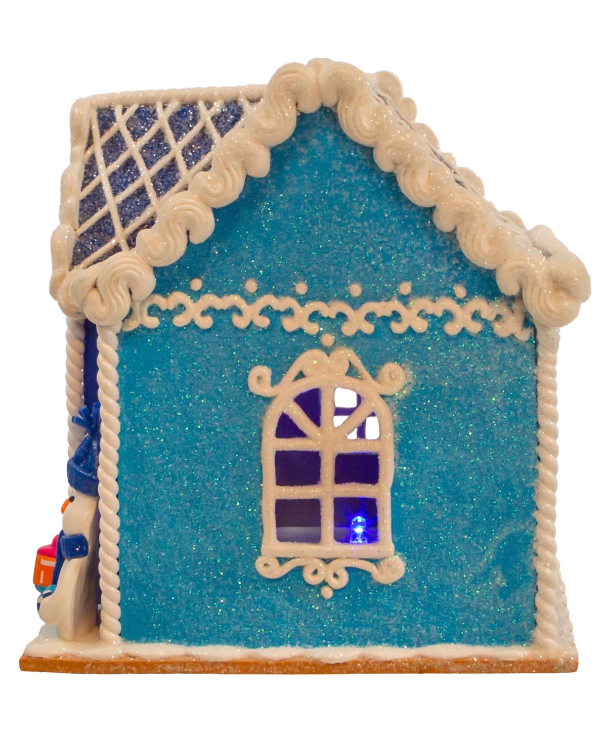 Kurt Adler 7" Battery-operated Hanukkah Led House Table Piece In Clear