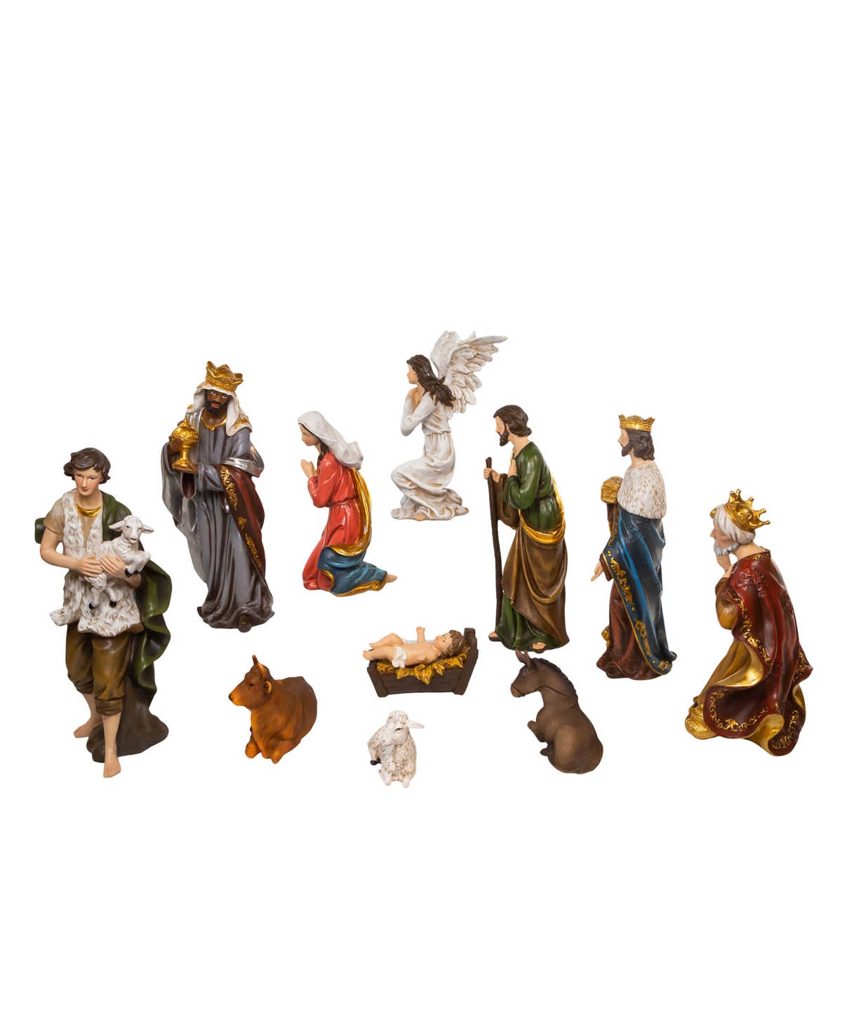 Kurt Adler 15" Resin Nativity Table Piece Set Of 11 Pieces In Clear
