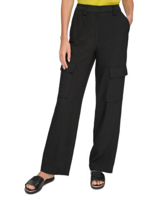 DKNY - Women's High Rise Wide Leg Cargo Pants