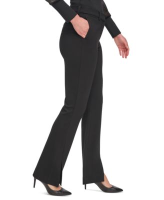 Women's Mid Rise Split-Cuff Flare Leg Pants