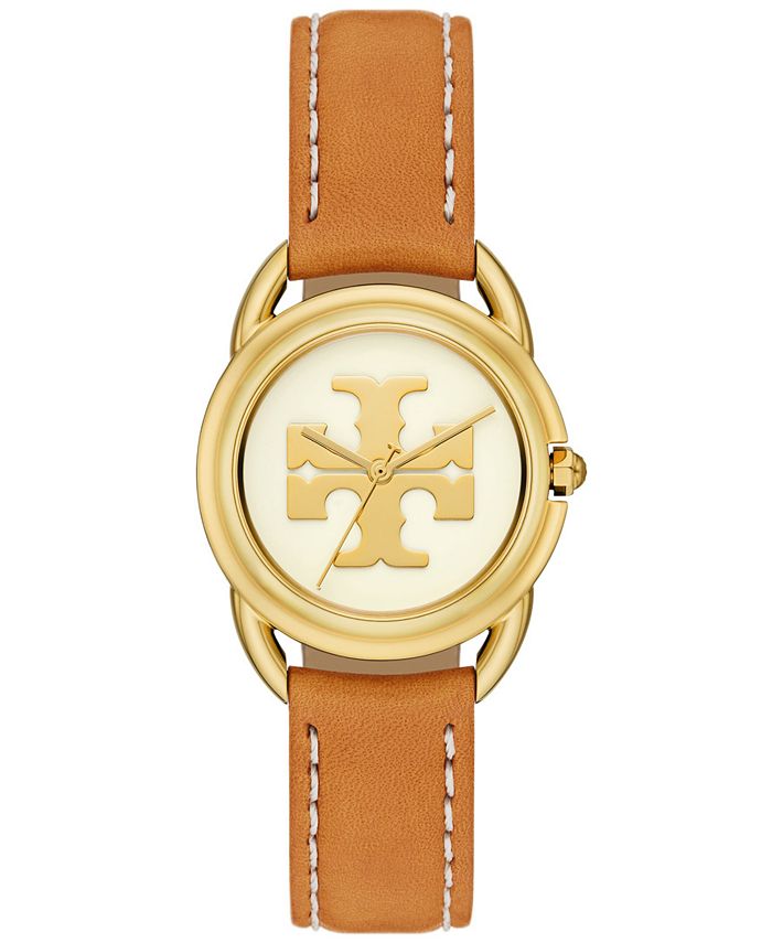 Tory Burch Women s The Miller Brown Leather Strap Watch 32mm Macy s