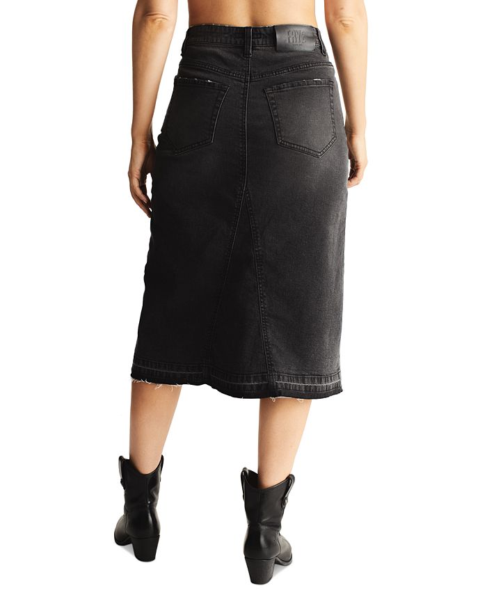 Frye Women's Slit-Front Denim Midi Skirt - Macy's