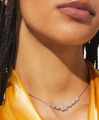 Crystal Frontal Choker Necklace, 13" + 4" Extender