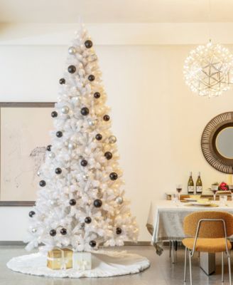 10' Pre-Lit Pine Slim Artificial Christmas Tree with 800 Warm Lights, Three Function