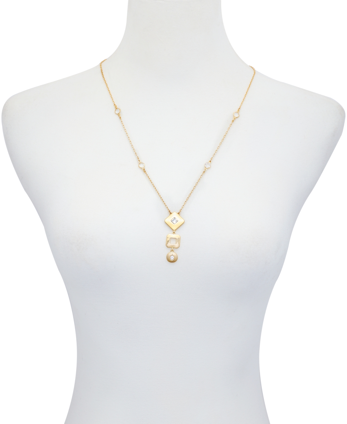 Shop T Tahari Gold-tone Charm Pendant Long Necklace
