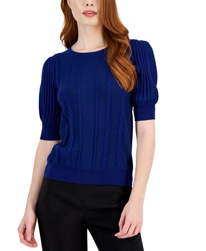 T Tahari Women's Cable ElbowSleeve Sweater Macy's