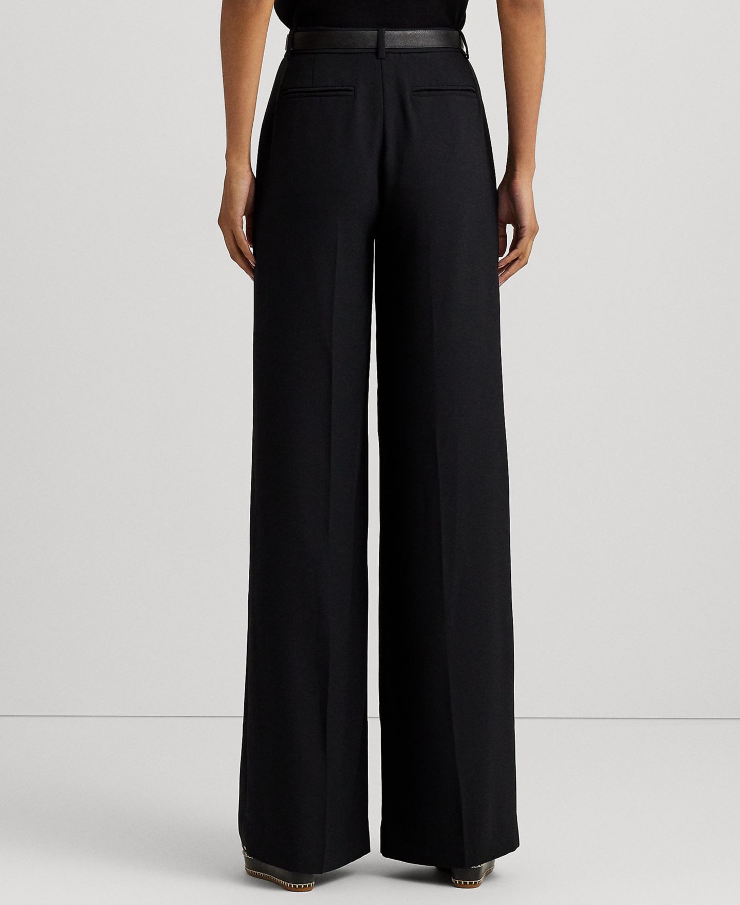 Женские брюки Lauren Ralph Lauren Double-Faced Georgette Wide-Leg, цвет: Чёрный — фото 6