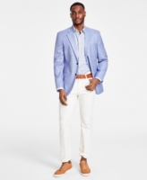Nautica Men's Modern-Fit Stretch Solid Crush Weave Sport Coat - Bright Blue