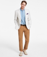 Nautica Men's Modern-Fit Stretch Solid Crush Weave Sport Coat - Tan
