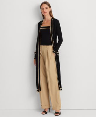 Lauren Ralph Lauren - Women's Two-Tone Cotton-Blend Cardigan