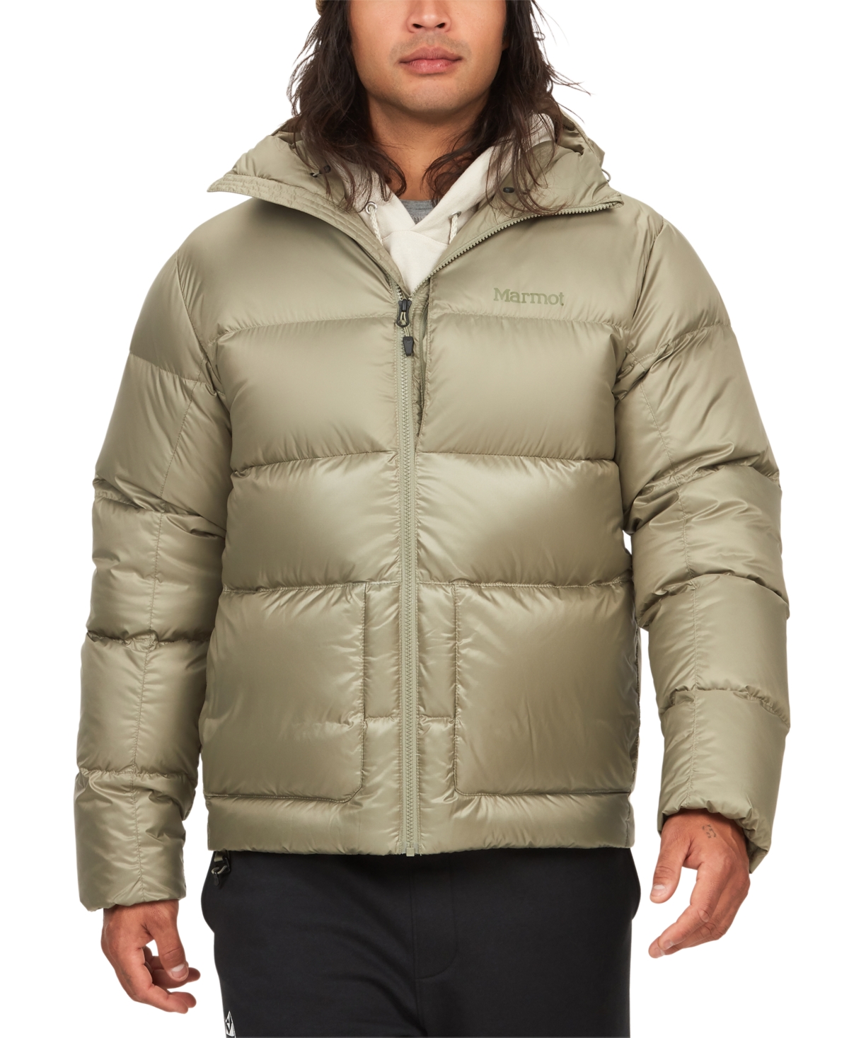 Men's Guides Quilted Full-Zip Hooded Down Jacket - Vetiver