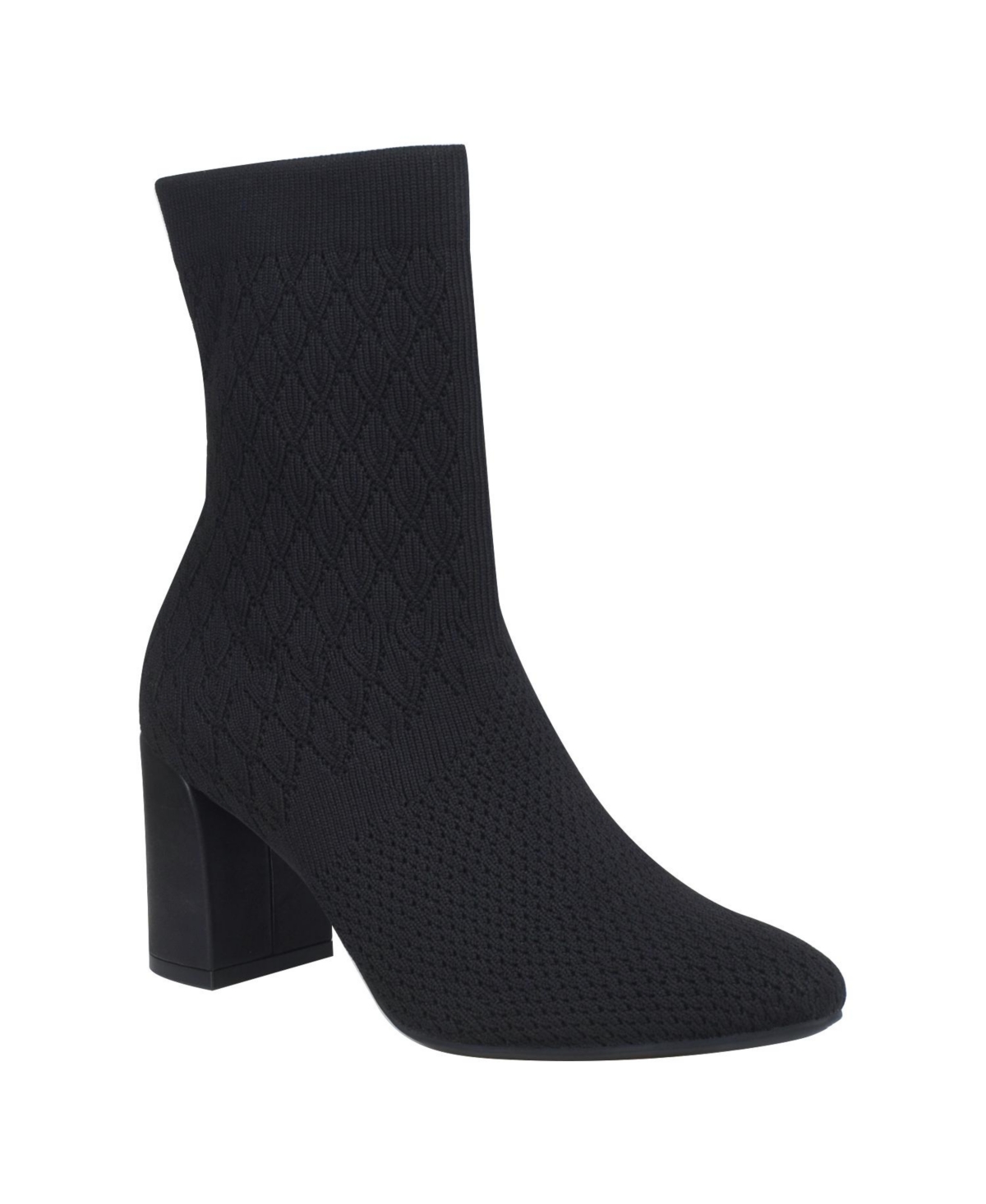 Impo Women's Vyra Memory Foam Stretch Knit Block Heel Booties In Black