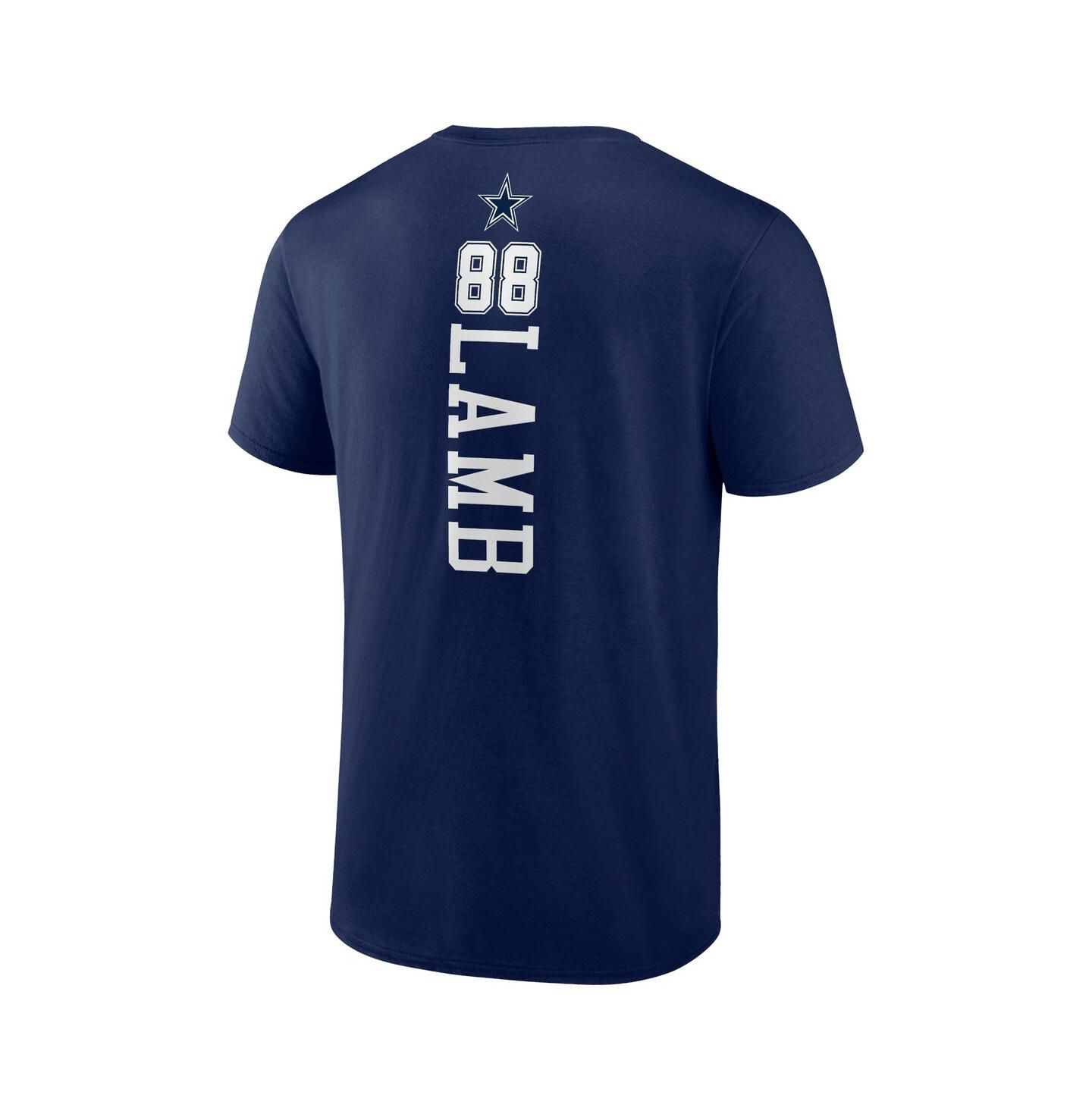 Мужская футболка Fanatics CeeDee Lamb Navy Dallas Cowboys Playmaker — фото 3