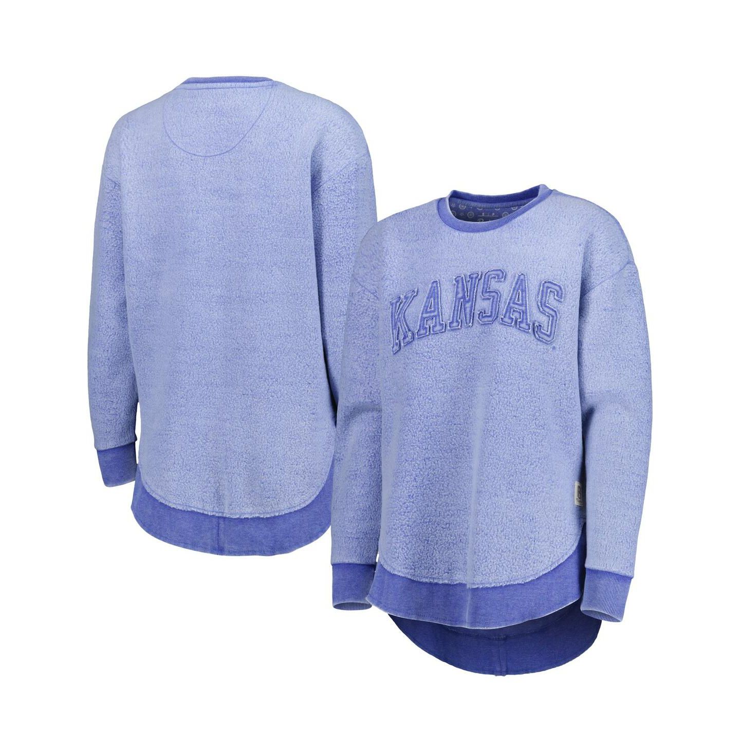 Женская толстовка Pressbox Royal Kansas Jayhawks Ponchoville Pullover — фото 1
