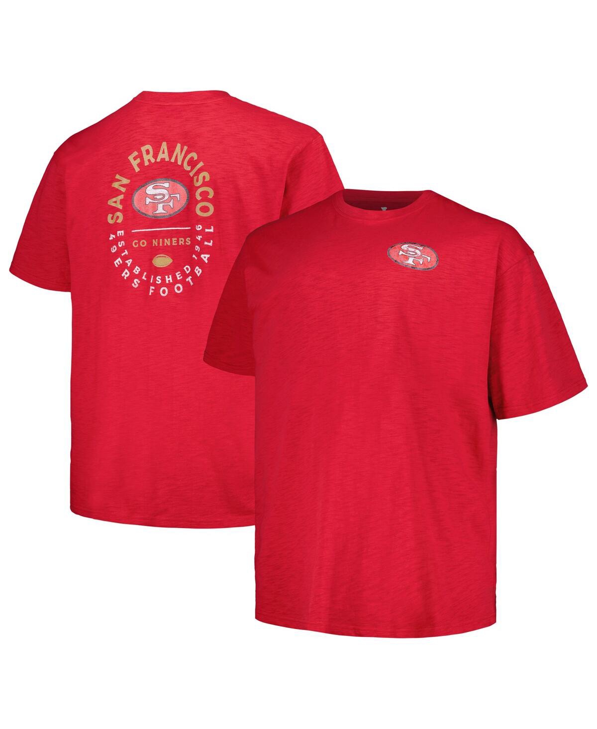 Men's Profile Scarlet San Francisco 49ers Big and Tall Two-Hit Throwback T-shirt - Scarlet