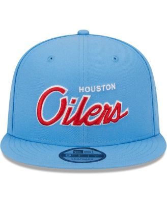 Men's Light Blue Houston Oilers Gridiron Classics Main Script 9FIFTY Snapback Hat
