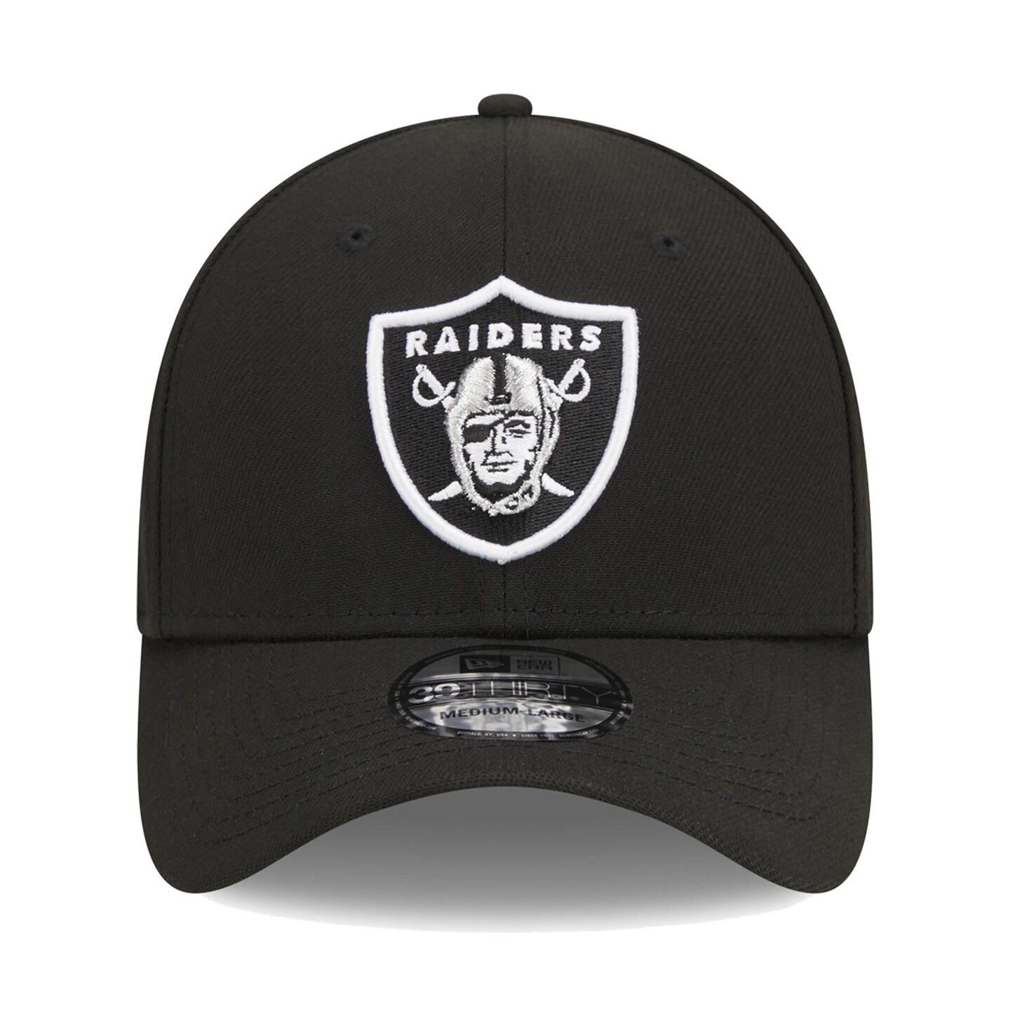 Мужская кепка New Era Black Las Vegas Raiders Main 39THIRTY Flex Hat — фото 2