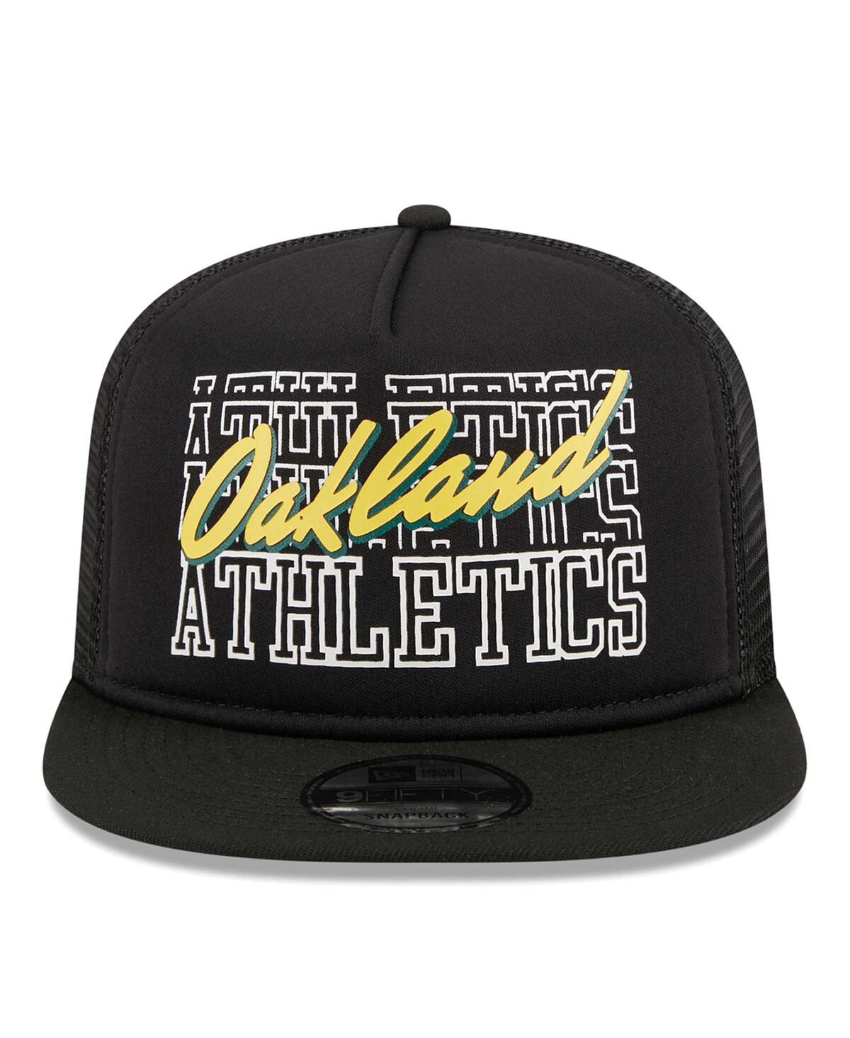 Shop New Era Men's  Black Oakland Athletics Street Team A-frame Trucker 9fifty Snapback Hat