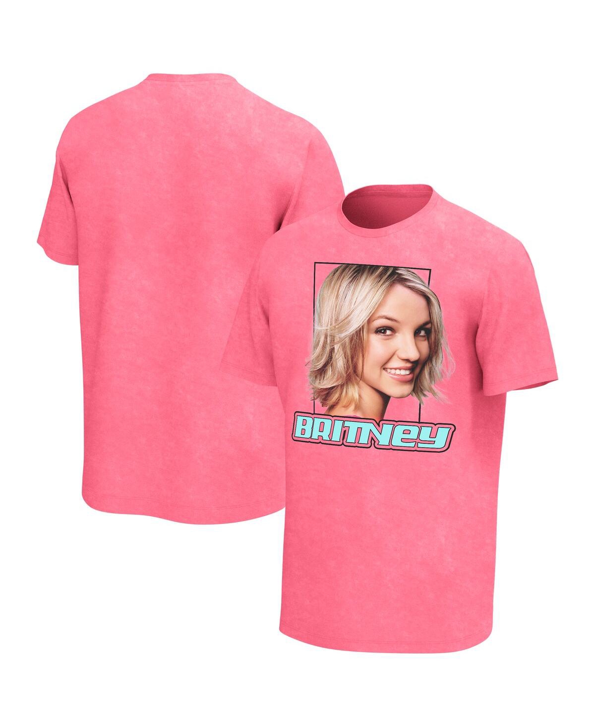 Men's Pink Britney Spears Smile Washed Graphic T-shirt - Pink