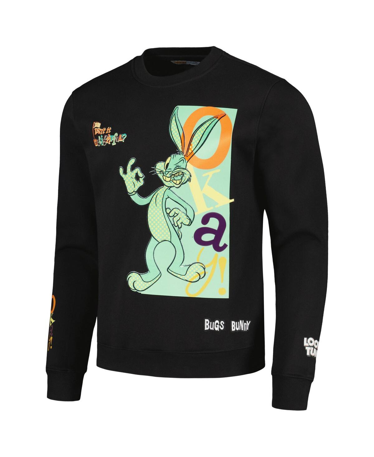 Shop Freeze Max Men's  Black Looney Tunes Bugs Bunny Fleece Pullover Sweatshirt